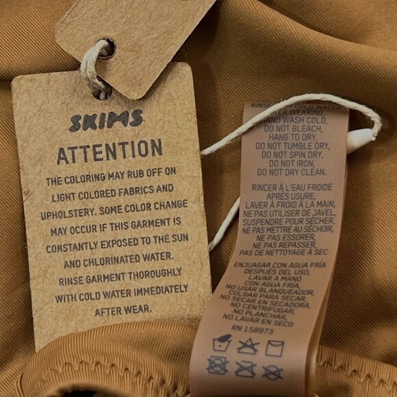 SKIMS Swim Tank Monokini Almond Womens XXS - Picture 12 of 14